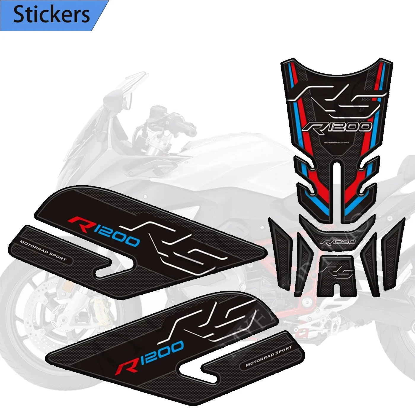 

R1200 Motorcycle Decals Fit Bmw R1200rs R 1200 Rs R1200 Tank Grips Pad Gas Fuel Oil Kit Knee Fish Bone Protector