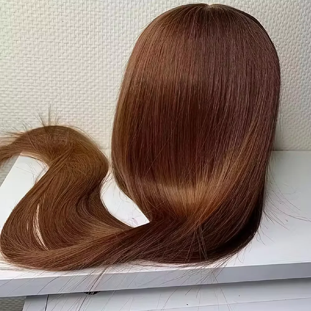 

18 42 Inches Chocolate Brown #4 Colored 13x4 HD Lace Frontal Wig Front Long Straight Human Hair Wigs Pre-Plucked For Black Women