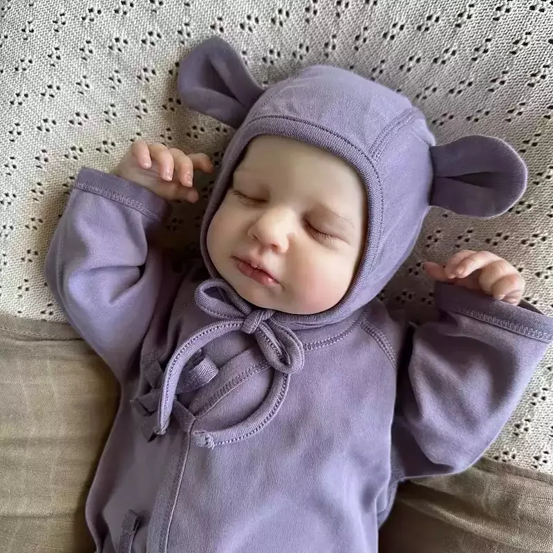 Handmade 50cm Reborn Baby Doll Realistic Sleeping Newborn Doll Toy, Painted Hair or Rooted Hair, Collectible Gift, Doll Only