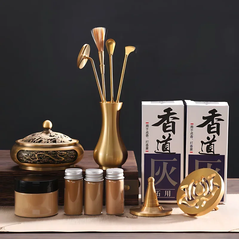 yesDIY Aromatherapy Set Brass Incense Burner Making Kit Incense Mold Stand Yoga Meditation Study Home Aromatherapy Ornaments