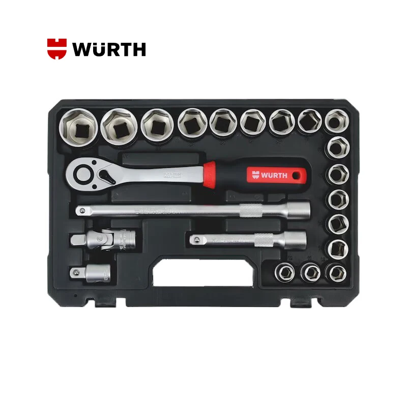 

WÜRTH tools 3/8 inch socket wrench assortment 24 pcs in a SET-3/8IN-HEX-24PCS Art.-no. 5763138024 EAN 4065746799362