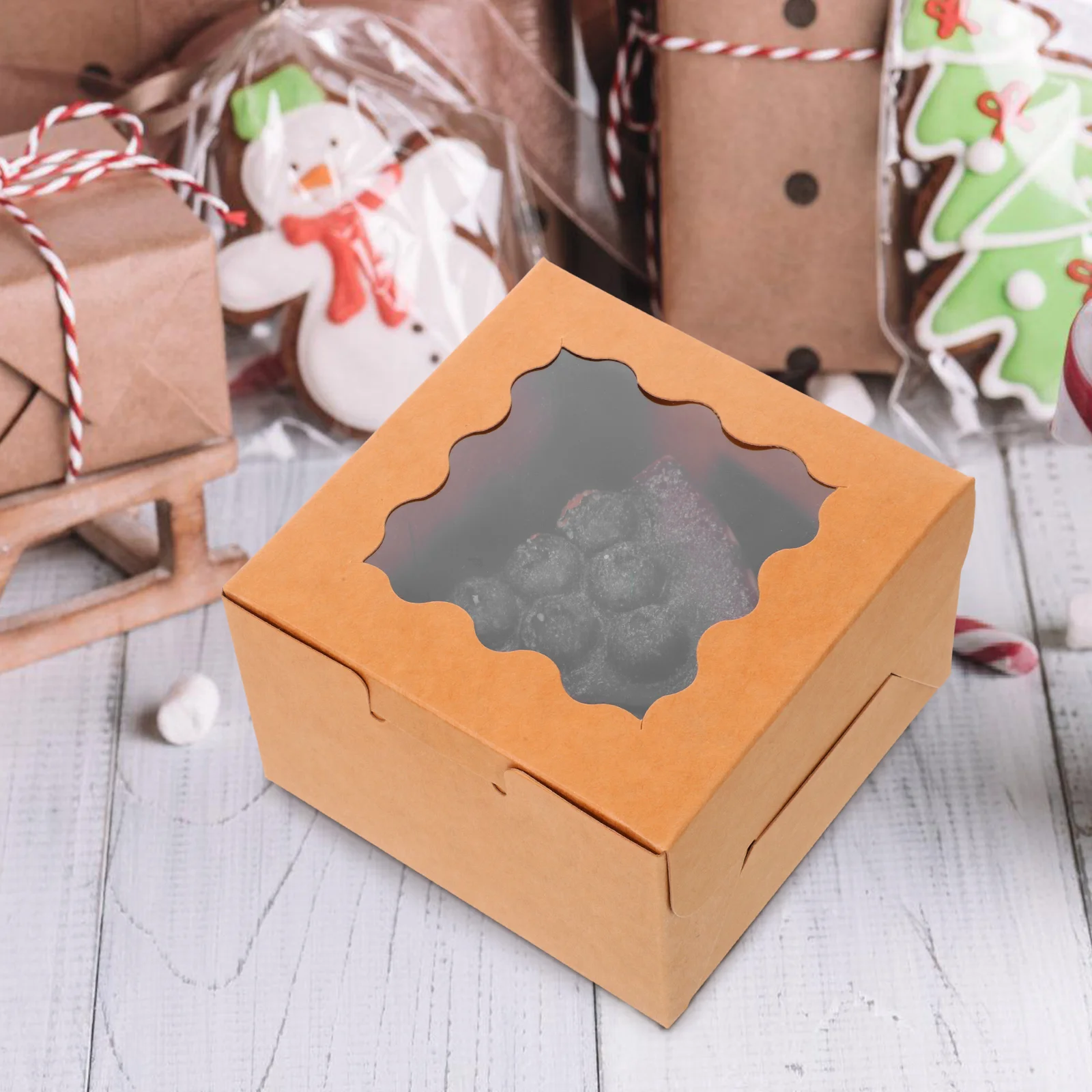 

50 Pcs Baking Box Bakery Take Out Containers Cake Packaging Takeaway Boxes Food for Baked Goods