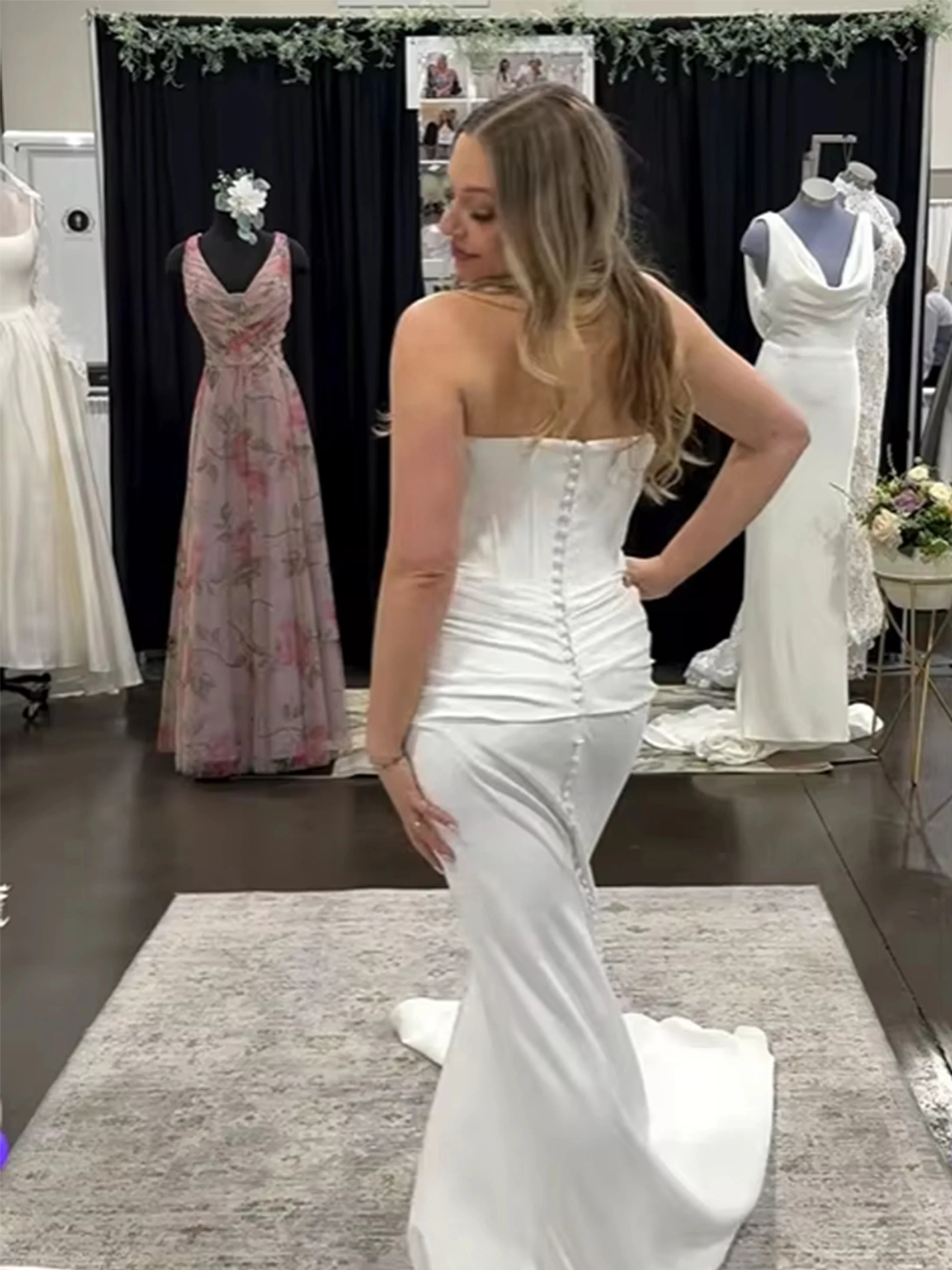 Satin Elegant Wedding Dresses For Women Simple Satin Zipper Back Floor Length Gorgeous Robe Mariee Vestido de Novia Customized