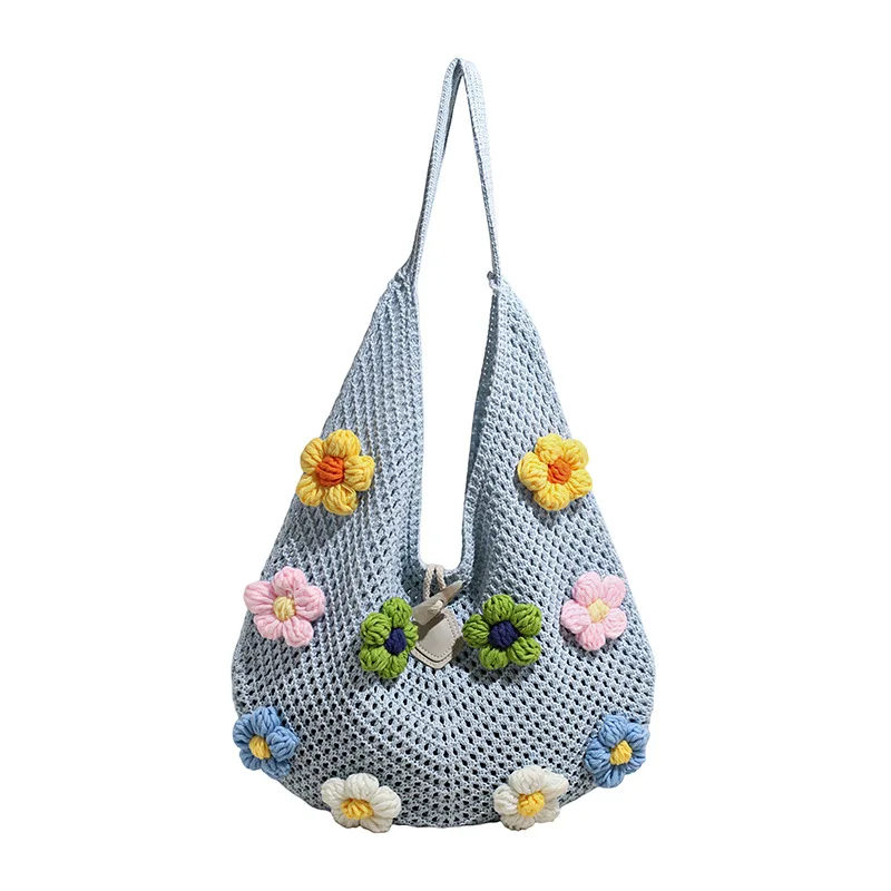 Neue modische Schultertasche mit Blumenmuster für Damen, ländlicher Stil, lässige Damen-Handtasche mit großem Fassungsvermögen, Reise-Shopper-Handtasche