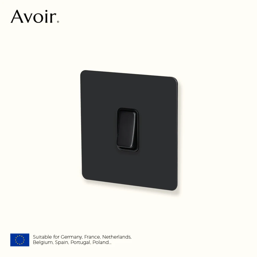 Avoir Black Stainless Steel Panel Dimmer Switch Wall Outlet With USB Charge FR Push Button Switch Light Switches 220V For Home
