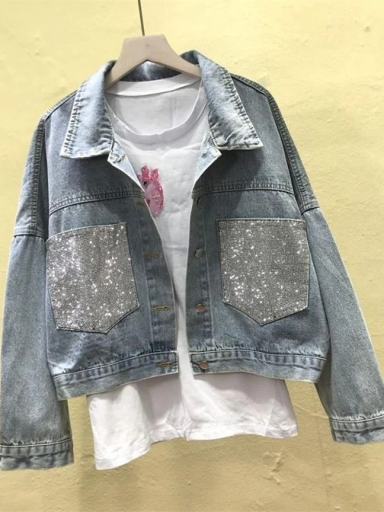 Autumn Fashion Y2K Street Wear Versatile Loose Short Women's Denim Jacket New Korean Style Hot Stamping Women Denim Jacket