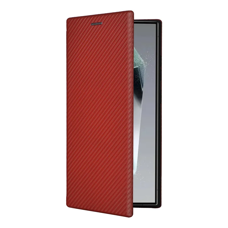 For Samsung Galaxy S24 Ultra Cover Luxury Flip Skin Carbon Fiber Magnetic Adsorption Case For Galaxy S24 Ultra Phone Bags