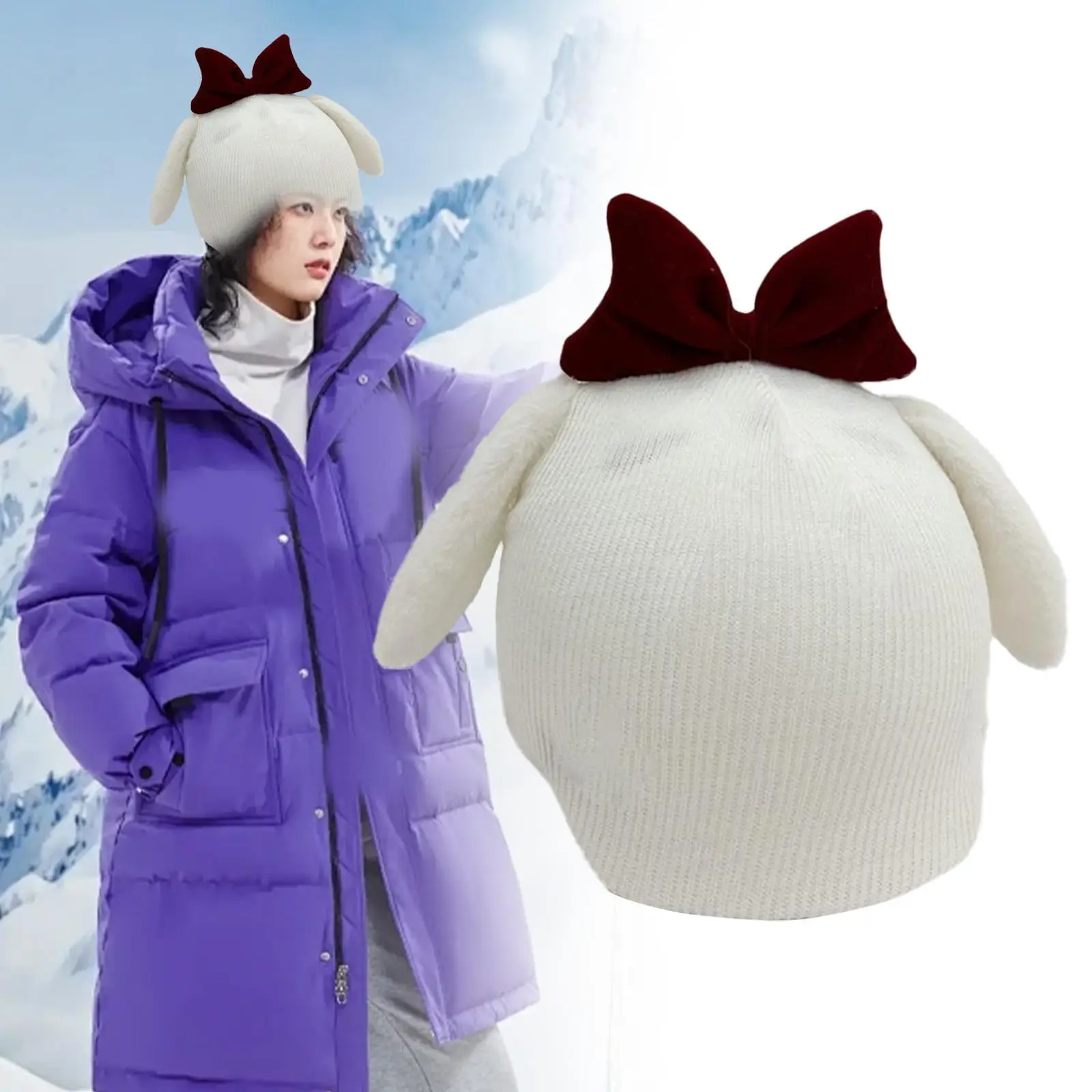 

Snow Ski Helmet Cover Decorative Weather Resistant Soft Knitted Cap for Bicycle Snow Ski Snowboarding Fun Riding Outdoor