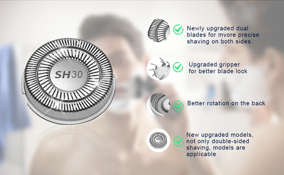 SH30 SH50 Ersatzkopf Kompatibel mit Philips Norelco Serie 3000/2000/1000 für Norelco 1000 Ersatzköpfe – Detail 3