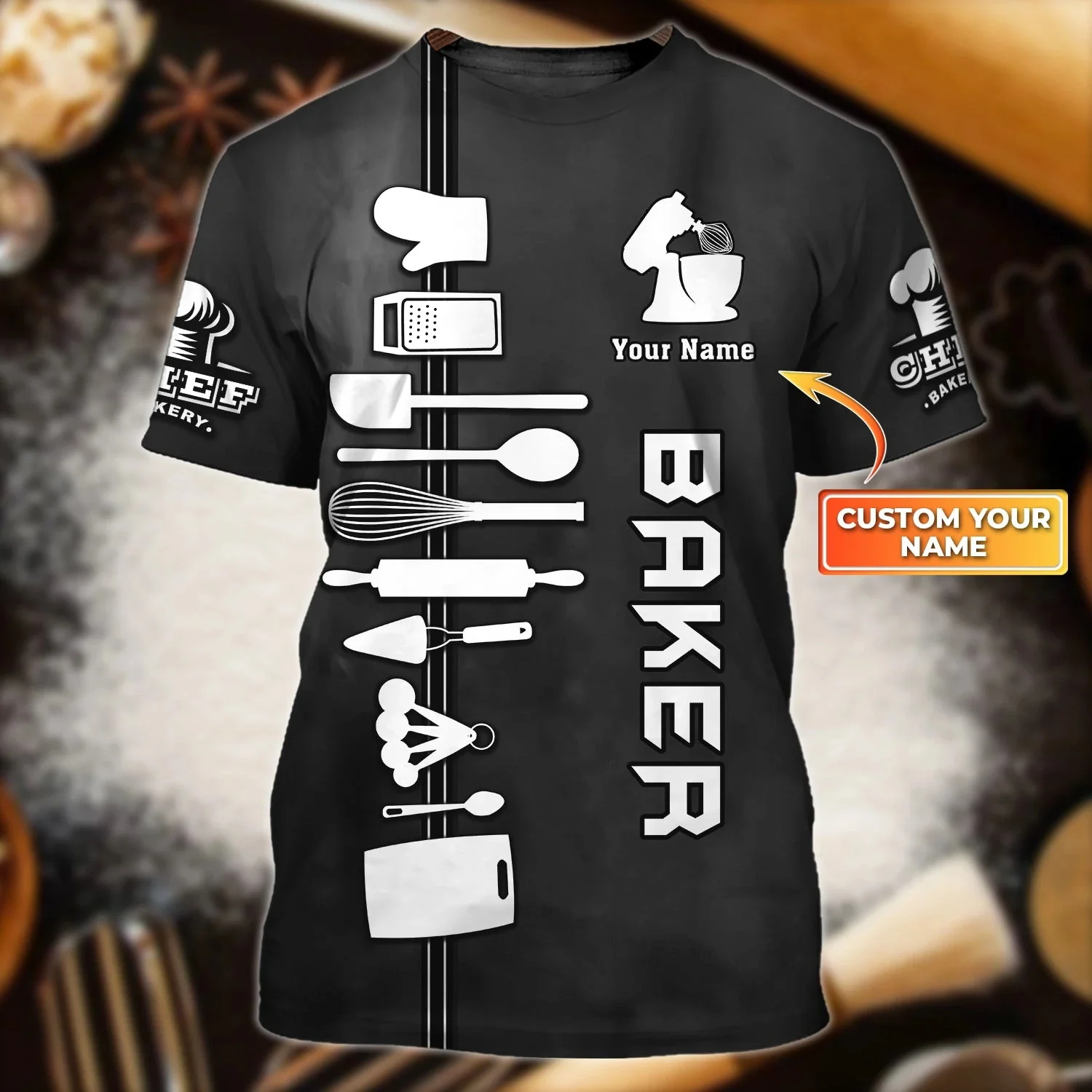 Chef Life Shirt Summer Male T Shirt Cookie & Fudge Master Custom Name 3D Printe…