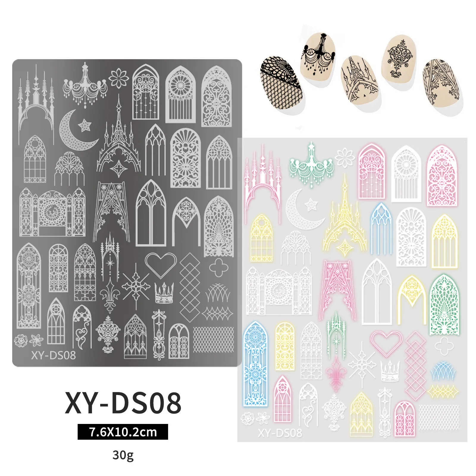 Description Picture 2 of itemChristmas Nail Stamping Plates Cat Rose Pattern Halloween Valentine's Day Nail Art Image Plates Nail Printing Stencil Templates
