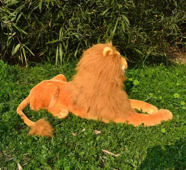 [Engraçado] grande 85cm leão rei adulto simba pelúcia boneca brinquedo simulação animal propenso leão modelo crianças criança melhor presente