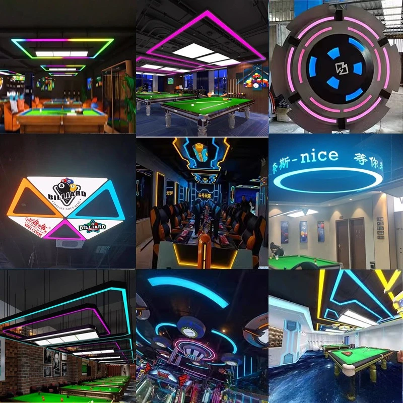 

LED billiard room atmosphere light, seamless splicing, colorful cold light clear bar modeling, game hall backlight