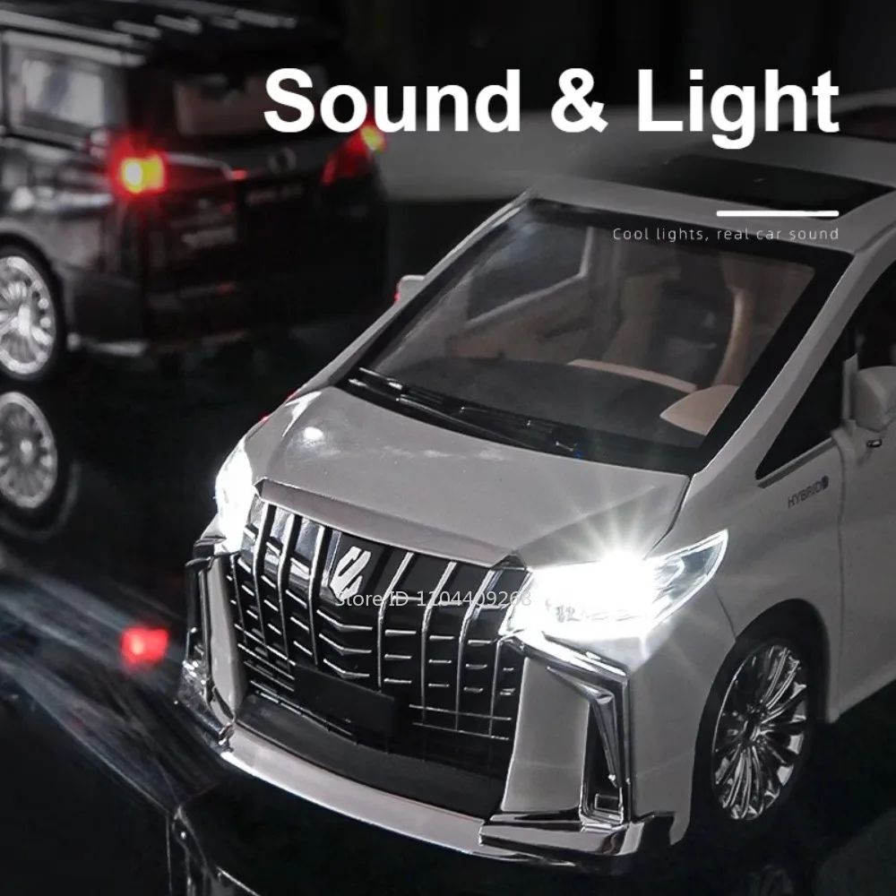 1:24 Scale Alphard MPV Land Cruiser SUV Car Model Toy Simulation Sound Light Business Off-road Vehicle Models Collection Toys