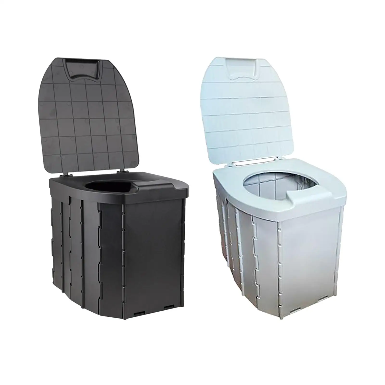 Portable Toilet with Lid Folding Camping Toilet for Beach Hiking Long Trips