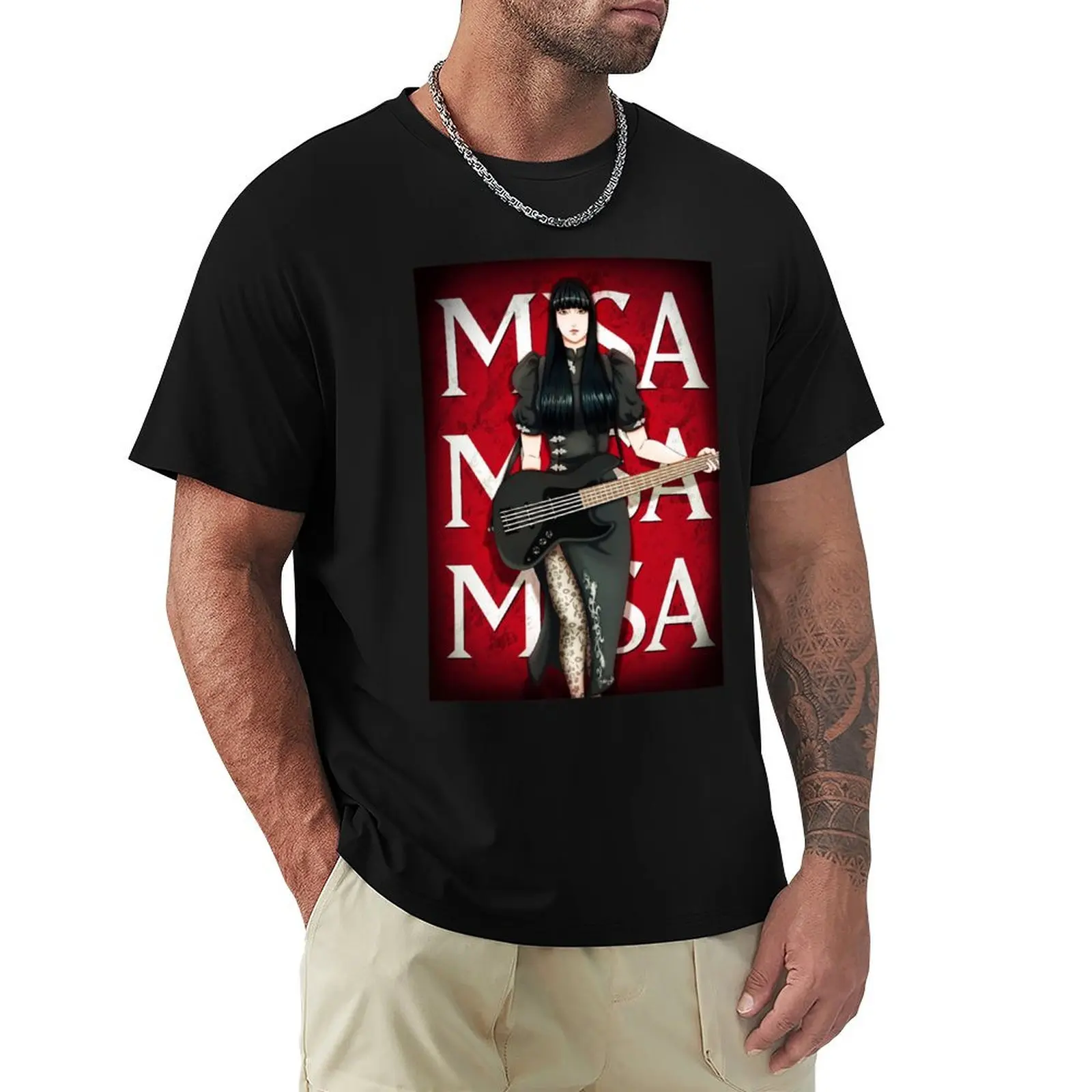 

Band Maid Misa Gift For Men T-Shirt blue archive summer 2025 Blouse mens plain t shirts