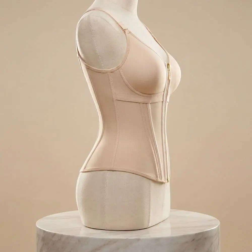 Nahtlose Bauchkontrolle Shapewear Bauchstraffung Postpartum Body Shaper Taillentrainer mit Reißverschluss und Schnalle – Detail 12