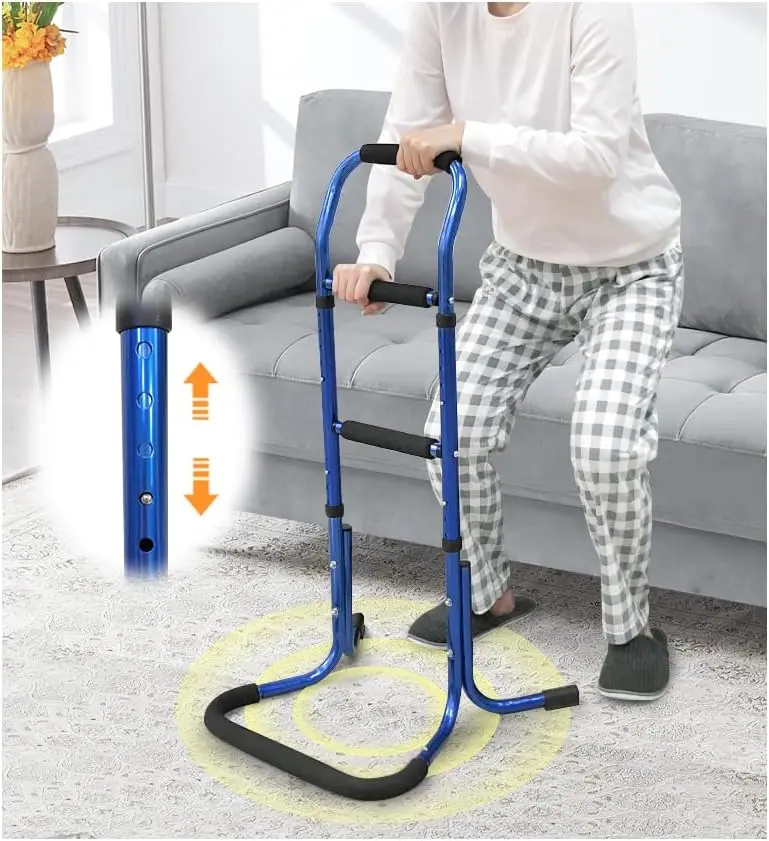 

Adjustable Bedside Assist Rail for Elderly Safety, Portable Sit-to-Stand Aid with Non-Slip Grip