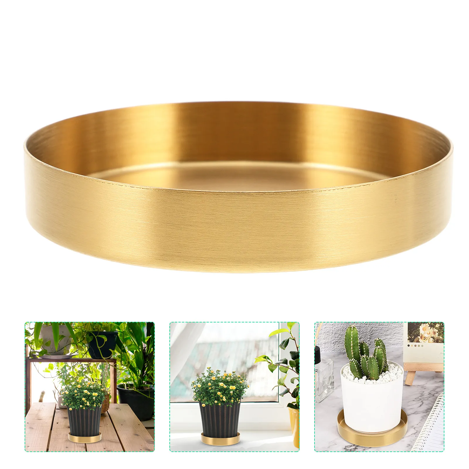 Flower Pot Drip Tray Stainless Steel Flowerpot Large Planter Saucer Indoor Outdoor Plants Drainage Water Catcher