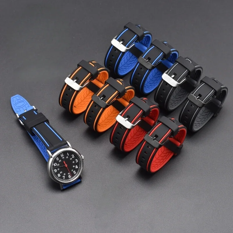 22mm Silicone Strap for Huawei Watch GT 2/3/4/5 46mm Sport Striped Replacement Watch Band for Samsung Gear S3 Classic/Frontier