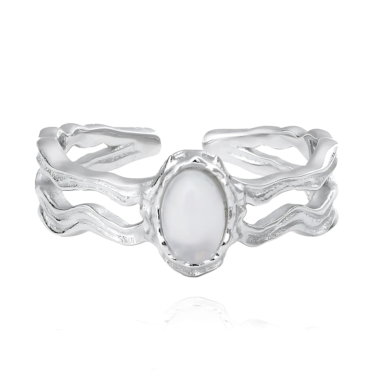 

Роскошные ювелирные изделия, элегантное женское кольцо из стерлингового серебра 925 пробы с белым агатом для праздников и вечеринок
