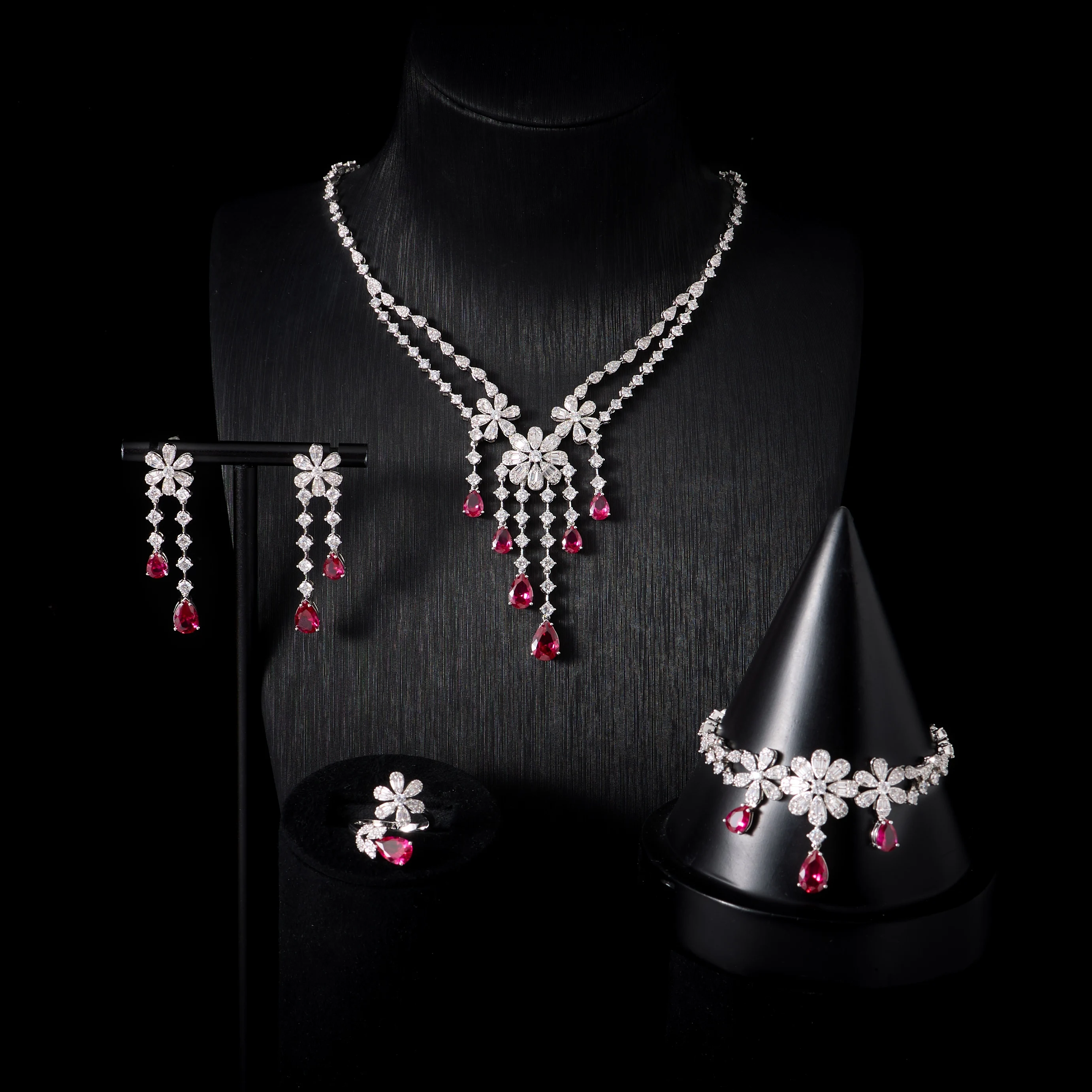 

INJEWELIFE 00097 Свадебные ювелирные наборы для женщин с кубическим цирконием, элегантные свадебные украшения