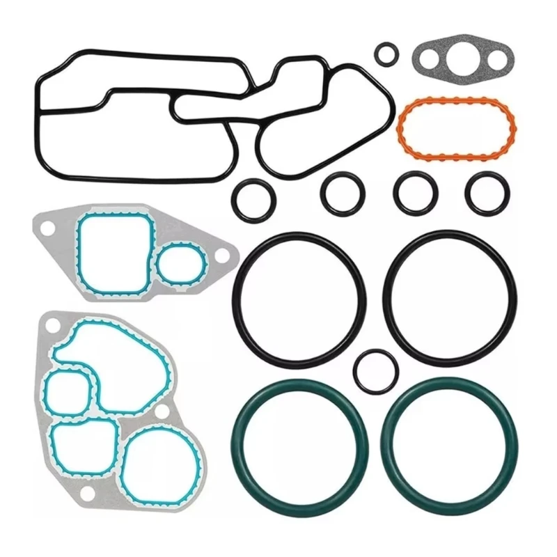 M76E Oil Coolers Mounting Gasket for Navistar International 1993-1997 DT466E Engines Replacement with Flat Shapes, Multiple