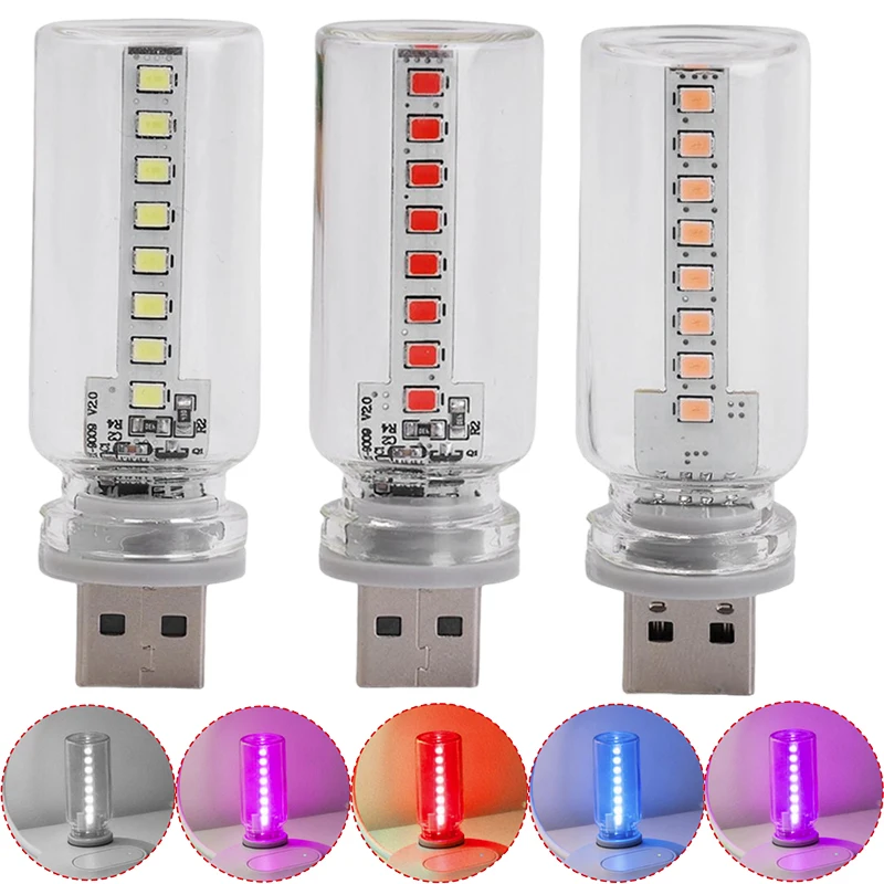 

Car Decoration USB LED Touch Dimming Filament Glass Bulb 5V Retro Edison Bulb Night Light Eye Protection Incandescent Lighting