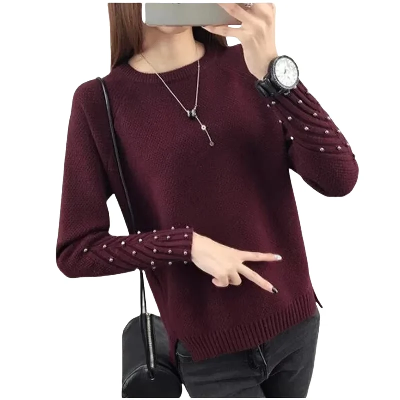 New Women Sweaters And Pullovers Autumn Winter Long Sleeve   Solid Pullover Female Casual Knitted Sweater