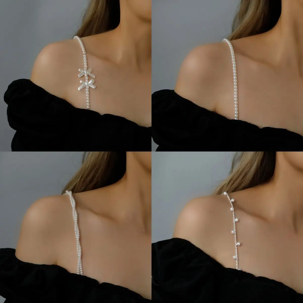 أشرطة حمالات صدر لؤلؤية عصرية للصيف، إكسسوارات سلسلة كامي قابلة للفصل، أربطة حمالات صدر نسائية أنيقة قابلة للتعديل