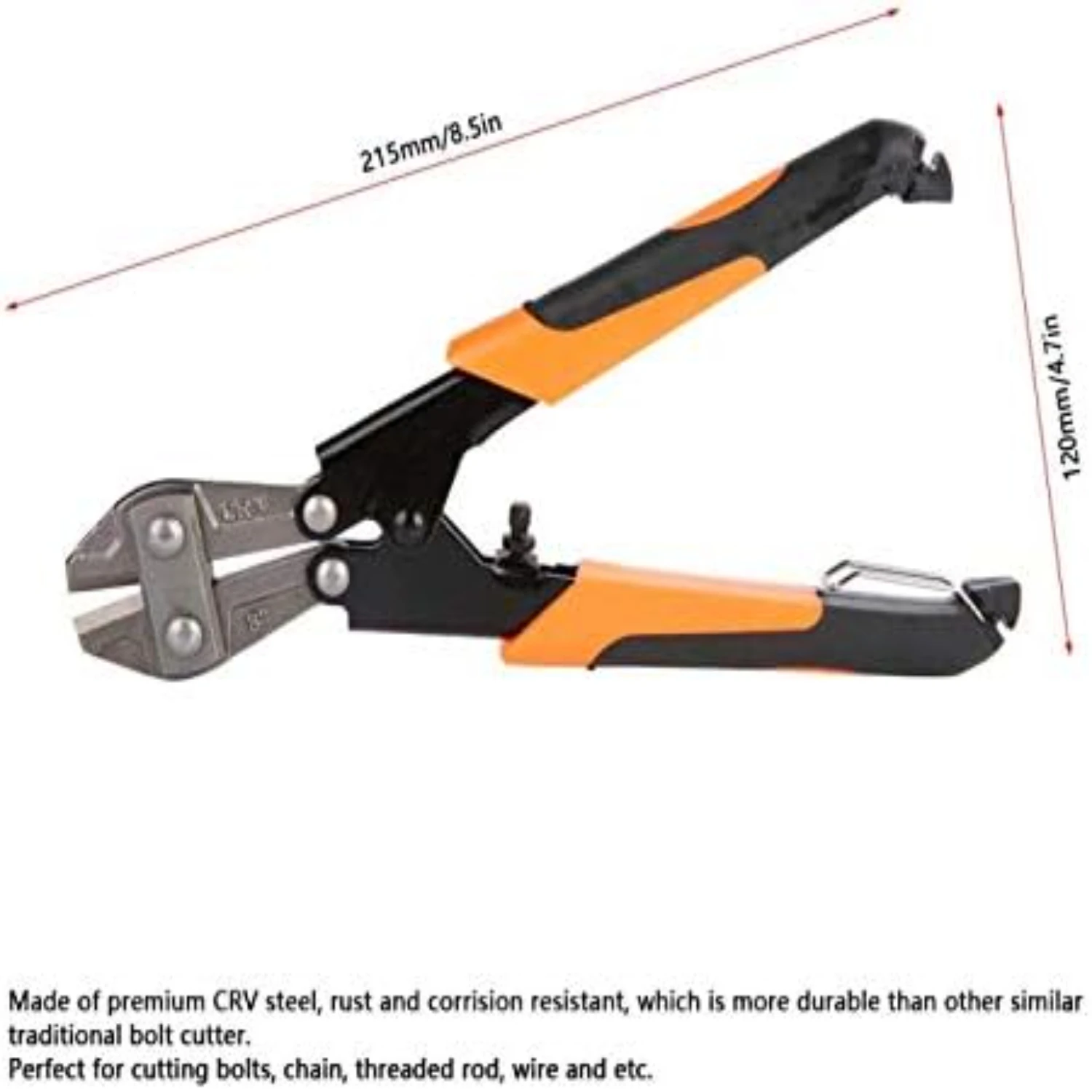 RapDuty-Mini-coupe-2,2 de haute qualité, pince coupe-câble, coupe de cisaillement professionnelle injuste, IMAand durable, 8 po