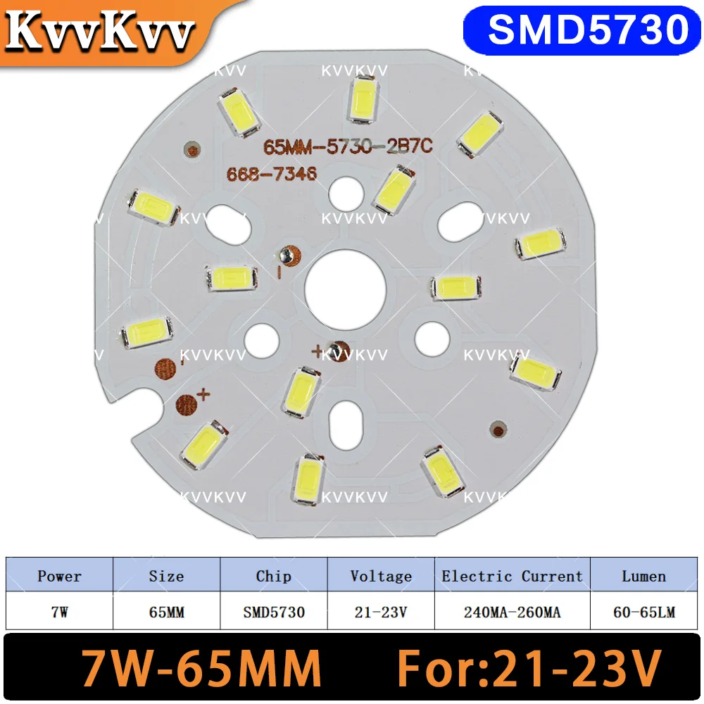 7W 50MM 9W 65MM LED Chip Lamp Beads SMD5730 Lamp Plate For LED Diode Round Aluminum Light Source Bulb Spotlight DIY Lamp Bulb