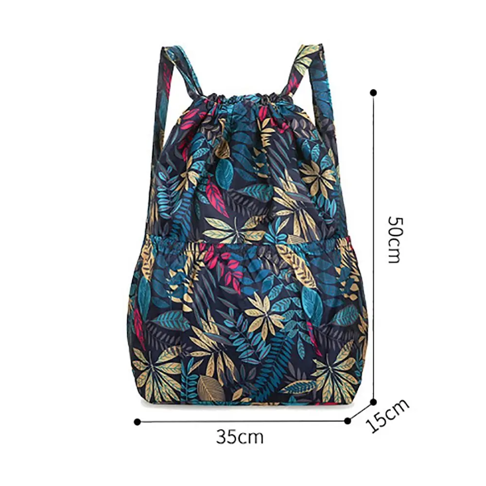 Large Capacity Drawstring Bag 2024 Dry-wet Separation Nylon Waterproof Bag Curved Shoulder Strap Foldable Sackpack Women Men