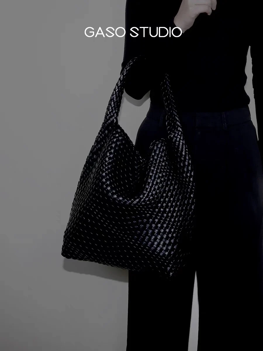 Leichte, luxuriöse, handgefertigte, gewebte PU-Tasche, Designer-Tasche mit Tragegriff, tägliche Pendeltasche für Damen, einzelne Umhängetasche, Freizeit- und Outdoor-Reisetasche – Detail 15