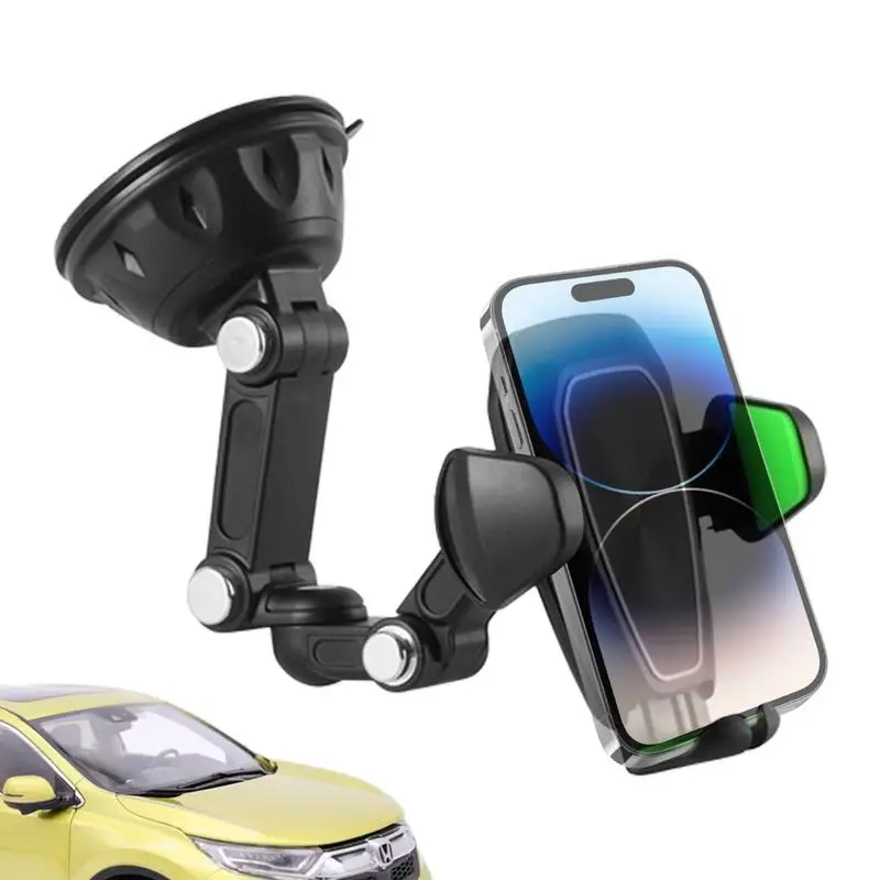 Dashboard Phone Holder Suction Cup Automobile Phone Mount Stand Long Arm & Multi-Joint Design Strong Suction Fit Cars Trucks