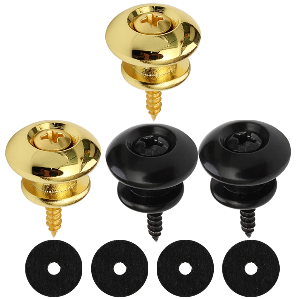 

4pcs Lock Button Iron Material Durable Buttons For Electric Bass Acoustic Strap Locking Metal End Accessories Protector Guitar
