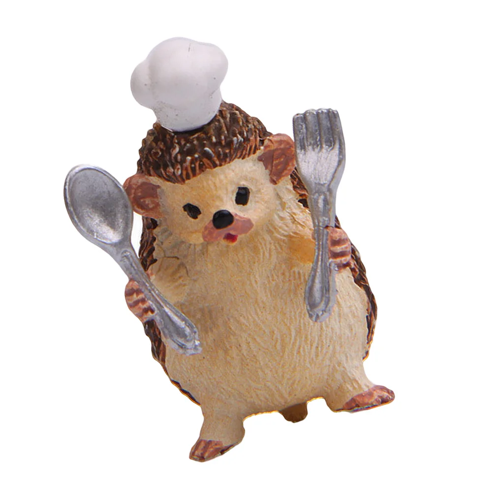 귀여운 고슴도치 장식 세트 케이크 토퍼 베이킹 테마 파티 정원 장식 거실 선반 장식에 이상적