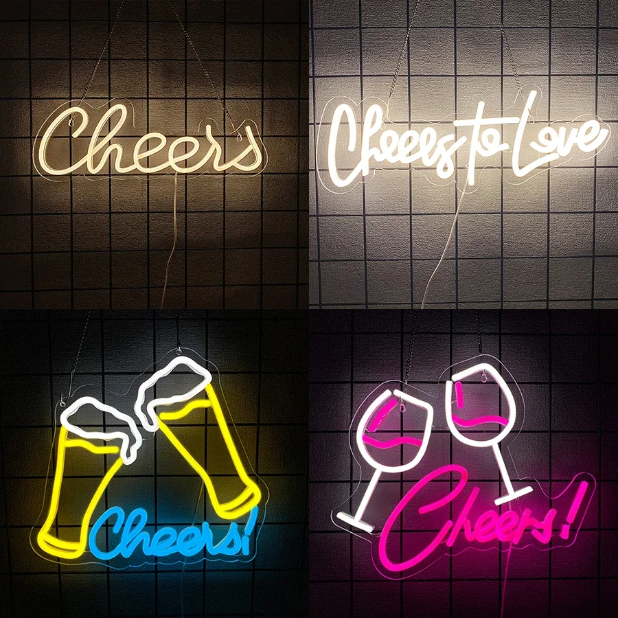 

Светодиодные неоновые вывески для декора стен: LED-неоновые светильники для баров, клубов, офисов, отелей, пабов, кафе, свадеб, дней рождения, вечеринок, а также неоновые надписи CHEERS в форме бокалов.