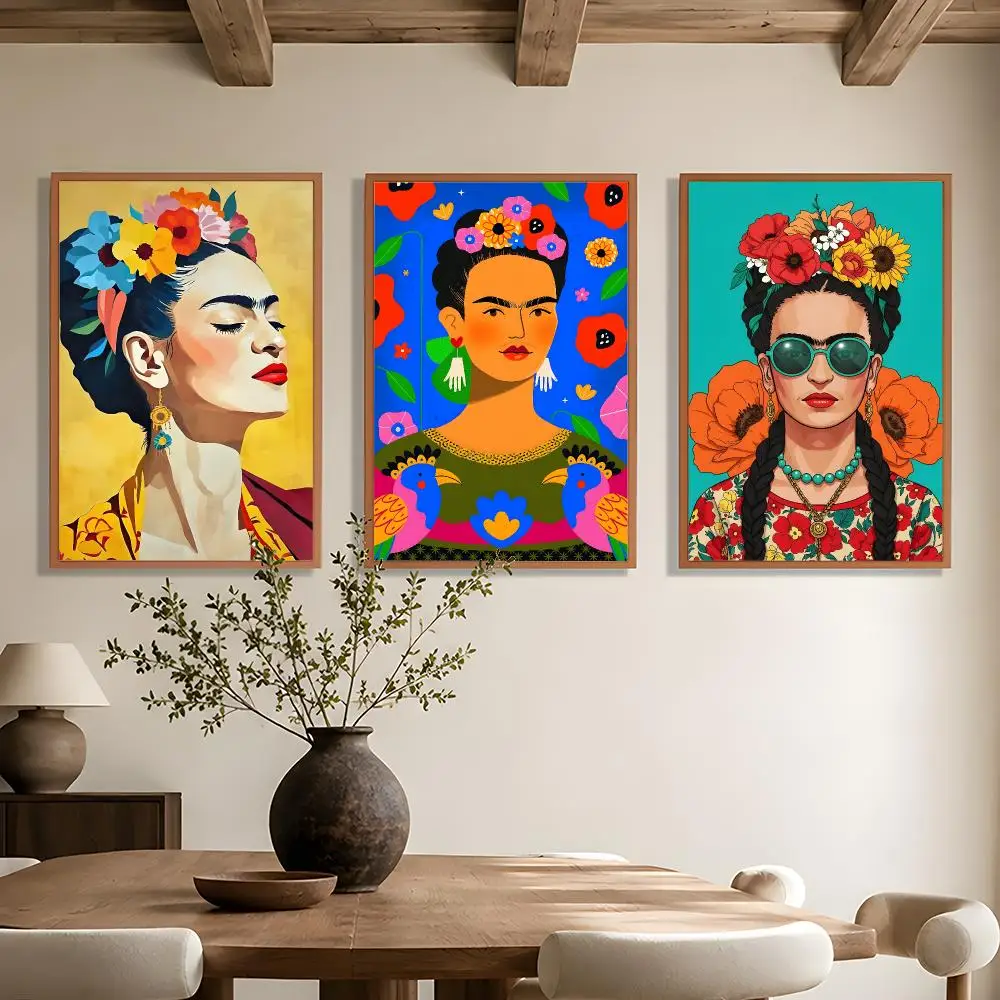Modern Art F-Frida Kahlo Poster Wall Art Poster HD Waterproof PP Print Bedroom Living Room Office Decor Gift