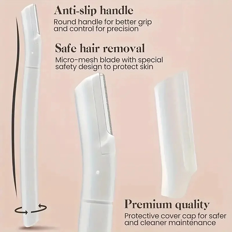 Conjunto de aparador de sobrancelha profissional multiuso com 3 pacotes - Barbeador manual de remoção de pelos faciais, ferramenta de dermaplaning esfoliante