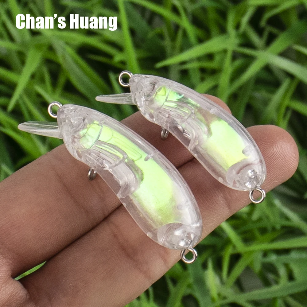 

Chan's Huang 50PCS Sinking Unpainted Crankbait Blanks Wholesale 40MM 3G / 45MM 4G Transparent Inner Laser Lure Hard Bait Body