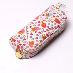 New Cute Anime Rilakkuma Bear Kids PU Pencil Bags custodie per penne per bambini borse per cosmetici per il trucco delle donne