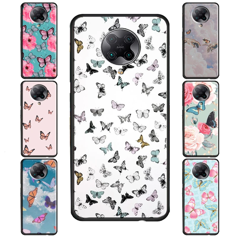 Butterfly Cover For POCO F3 X3 GT F1 F2 M3 M4 X4 NFC X3 Pro Case For Xiaomi 12 10T 11T Pro Mi 11 Lite