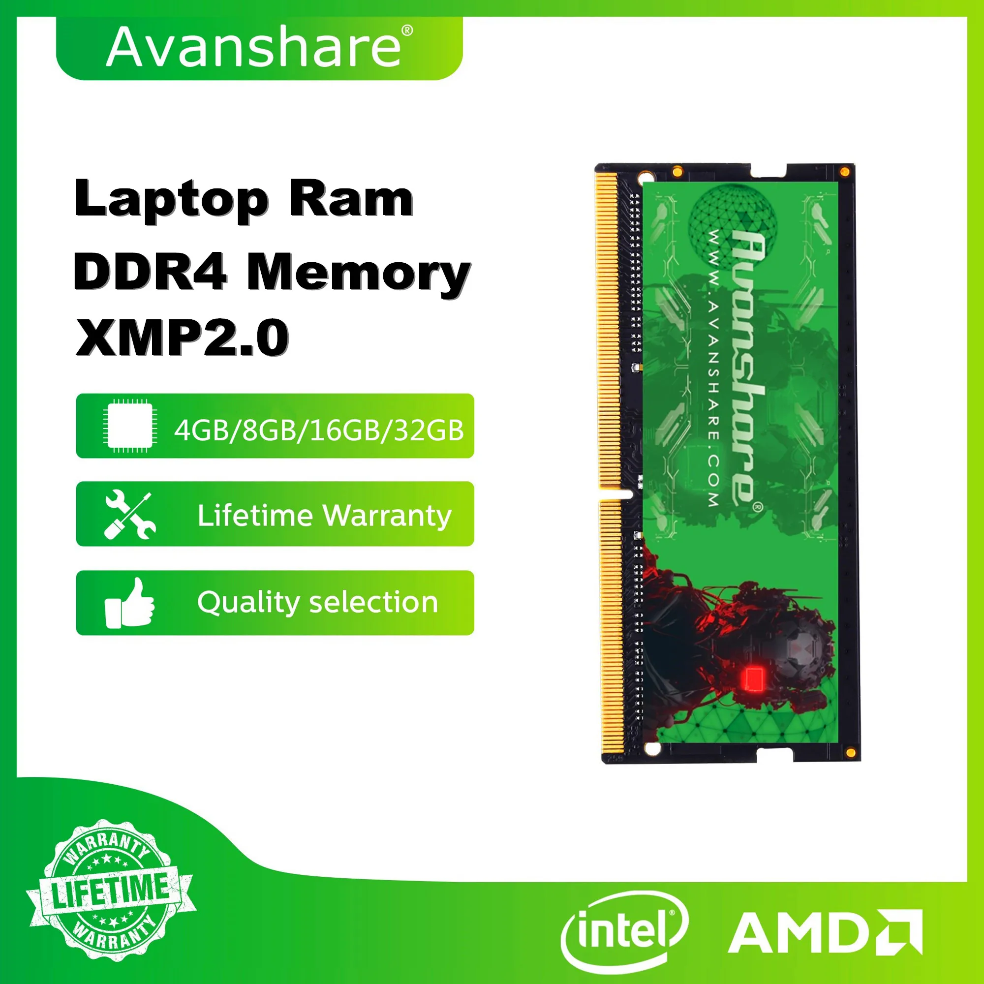 Avanshare Memoria Ram AN403 DDR4 16GB 8GB 2400Mhz 2666Mhz 3200Mhz Sodimm For Notebook Computer High Performance Laptop Memory