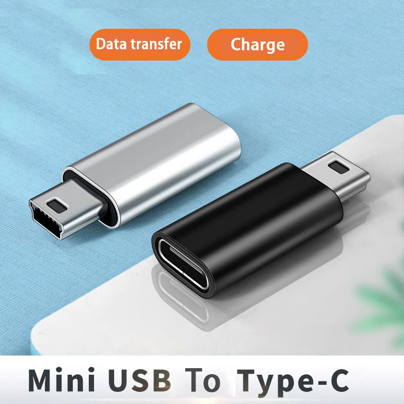 New OTG Mini USB to Type C Adapter 5 Pin Male Mini USB to Female USB Type C Data Transfer Connector for GoPro MP3 Camera PC GPS