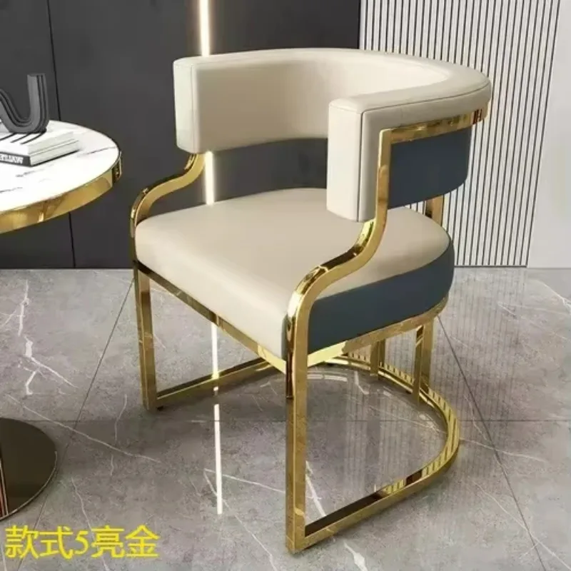 Nordic Aesthetic Metal Base Makeup Chair, Versatile Furniture for Hotel, Salon, Dining Room, Reading Nook and Garden