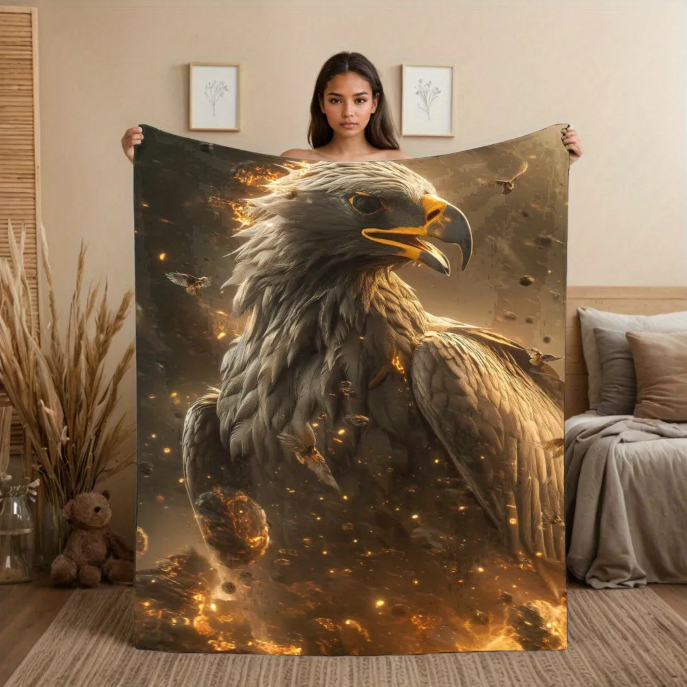 

Golden Eagle Fire Blanket - 280GSM Soft Flannel Machine Washable Outdoor Throw