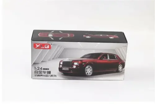 XLG Models For 1:24 Rolls-Royce Phantom 1:24 Diecast Model Car Toy Sound&Light Black/Red New in Box Gift