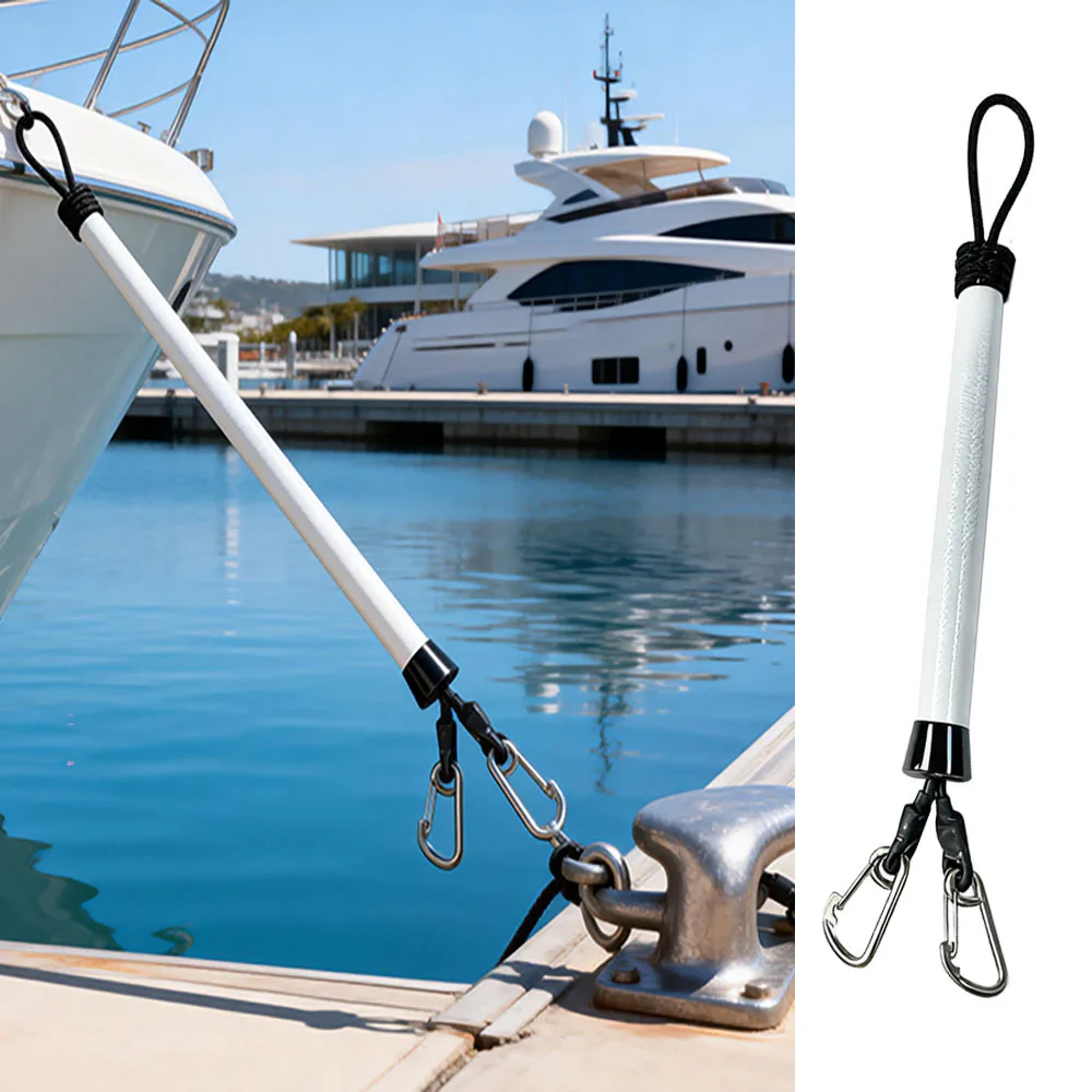 Dock Rope & Adjustable Docking Pole with Stainless Clamp, Anti-Collision Tip for Small Boats Marine Accessories