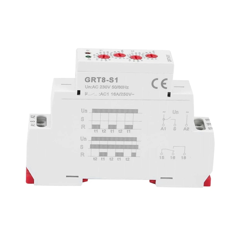 Relé de retardo de señal de apagado, GRT8-B1 de tiempo ajustable, 12-24
